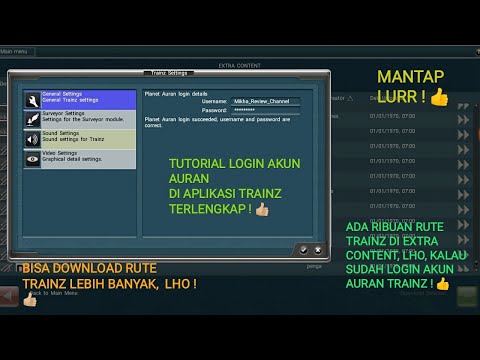 CEKIDOT ! TUTORIAL LOGIN AKUN AURAN TRAINZ SIMULATOR ANDROID TERLENGKAP MANTAP ! ??