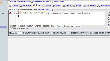 Select and update SQL Mamp