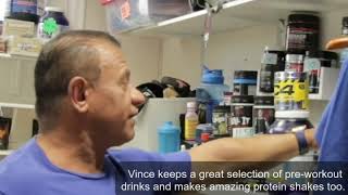 Vince makes me a Pre Workout in Bodyshapers Gym in Kettering.