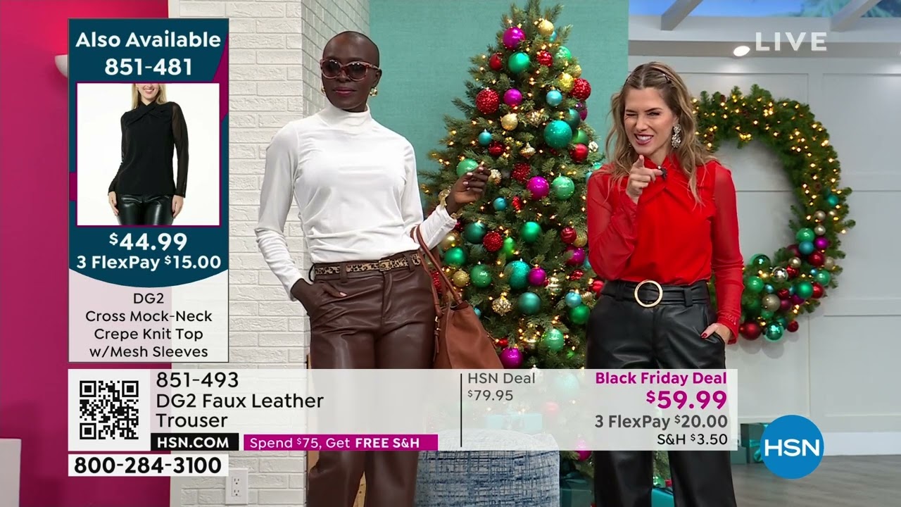 DG2 by Diane Gilman Faux Leather Trouser