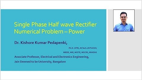 Single Phase Halfwave Rectifier - Numerical Problem 1