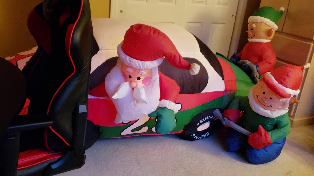 Gemmy 2006 Airblown Inflatable Christmas Race Car YouTube