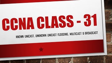 CCNA Class Video | Class - 31 | Unicast , Unknown Unicast Flooding, Broadcast & Multicast On Switch