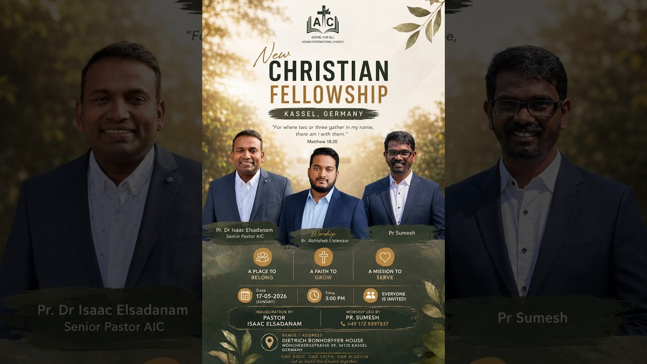 Adonai International Church Kassel, 1st Malayalam service, 17.05.2026