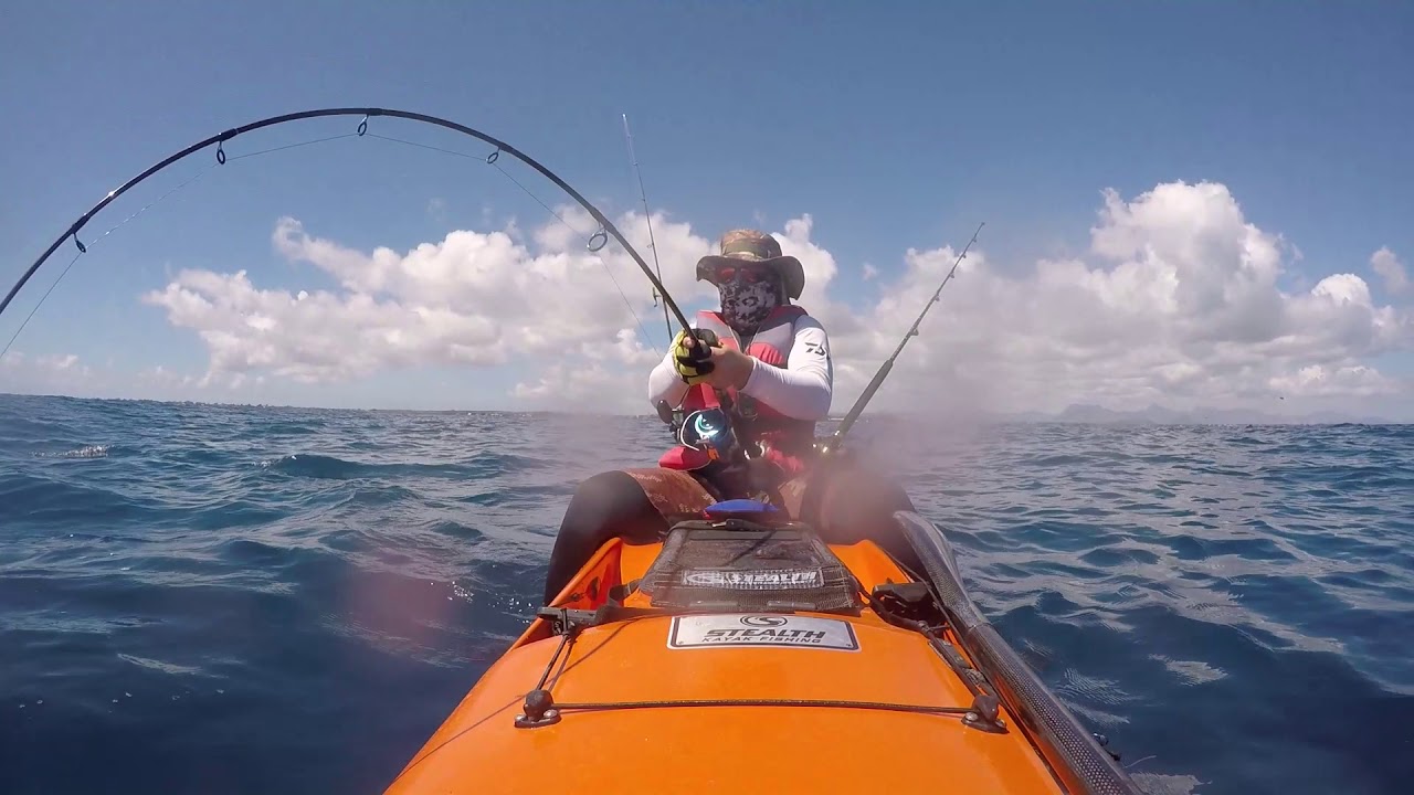 Kayak fishing Mauritius 21 lb Amberjack YouTube