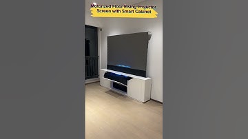 IN&VI-Motrized Floor Rising Projector Screen with cabinet #projectorscreen