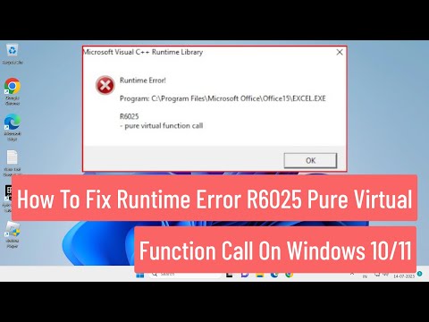 How To Fix Runtime Error R6025 Pure Virtual Function Call On Windows 10/11 (FIXED)