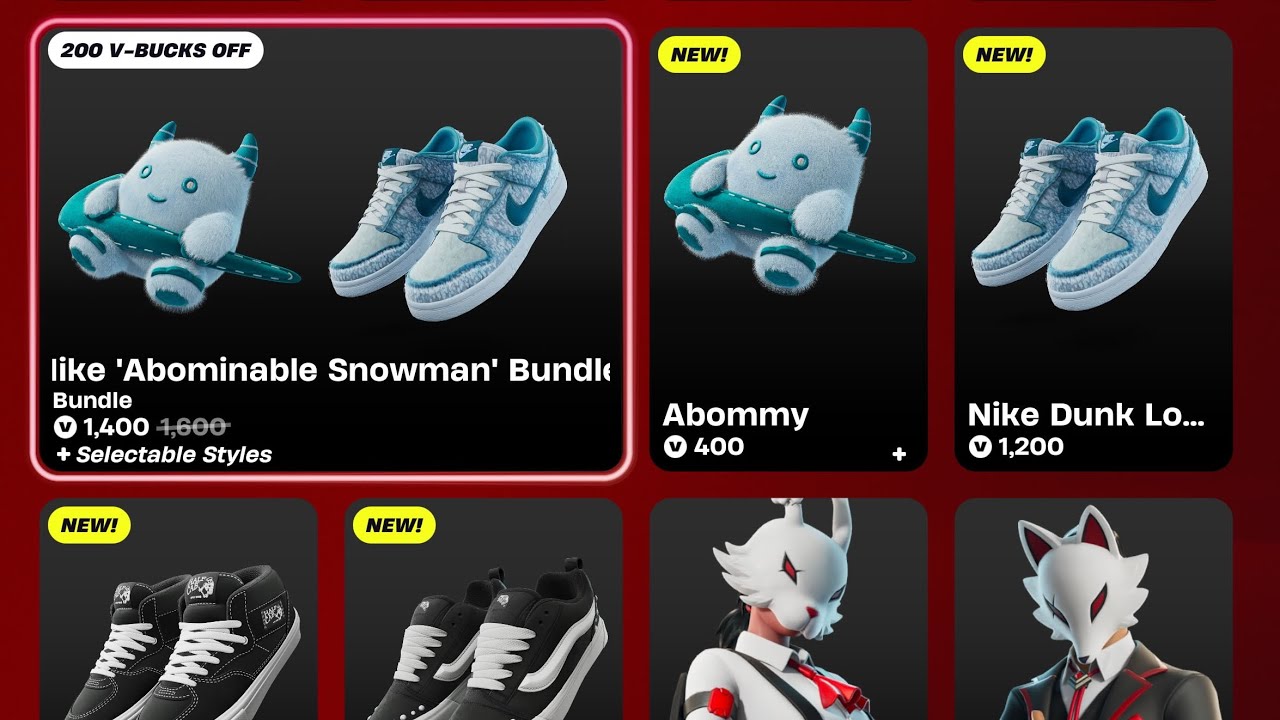 Fortnite gameplay of the Nike 'Abominable Snowman' Bundle (Nike)