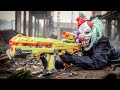LTT Films: Silver Flash warrior Nerf Guns Fight Dangerous Masked Army Can They Escape in Time?