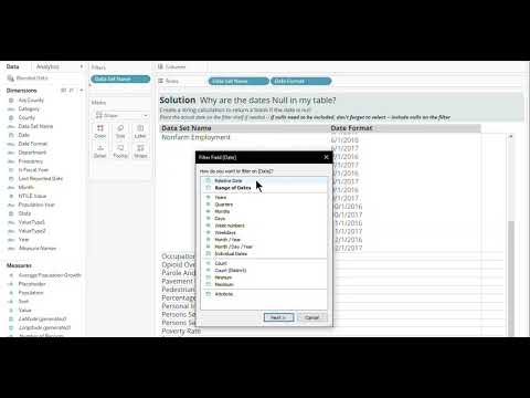 Tableau Null Dates in a Table