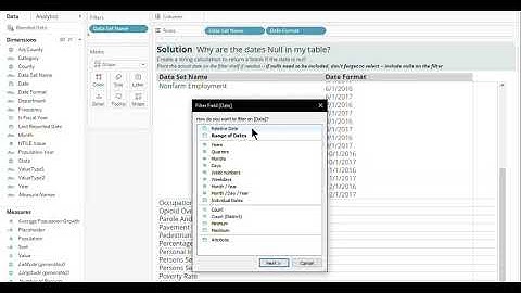 Tableau Null Dates in a Table