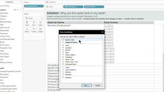 Tableau Null Dates in a Table