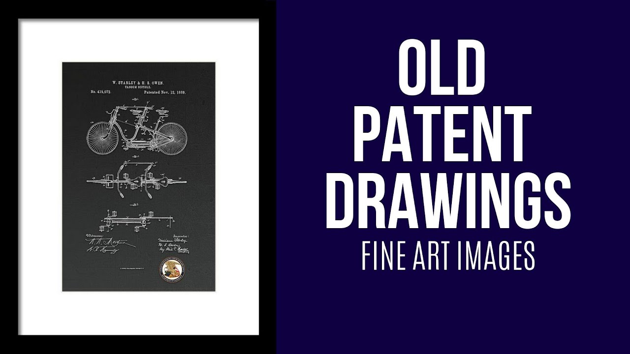 Old Patent Drawings Wall Art