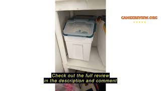Review YXQ 50LB Large Flour Storage Container Bin,2 Pack Airtight Plastic with Wheels Seal Locking L