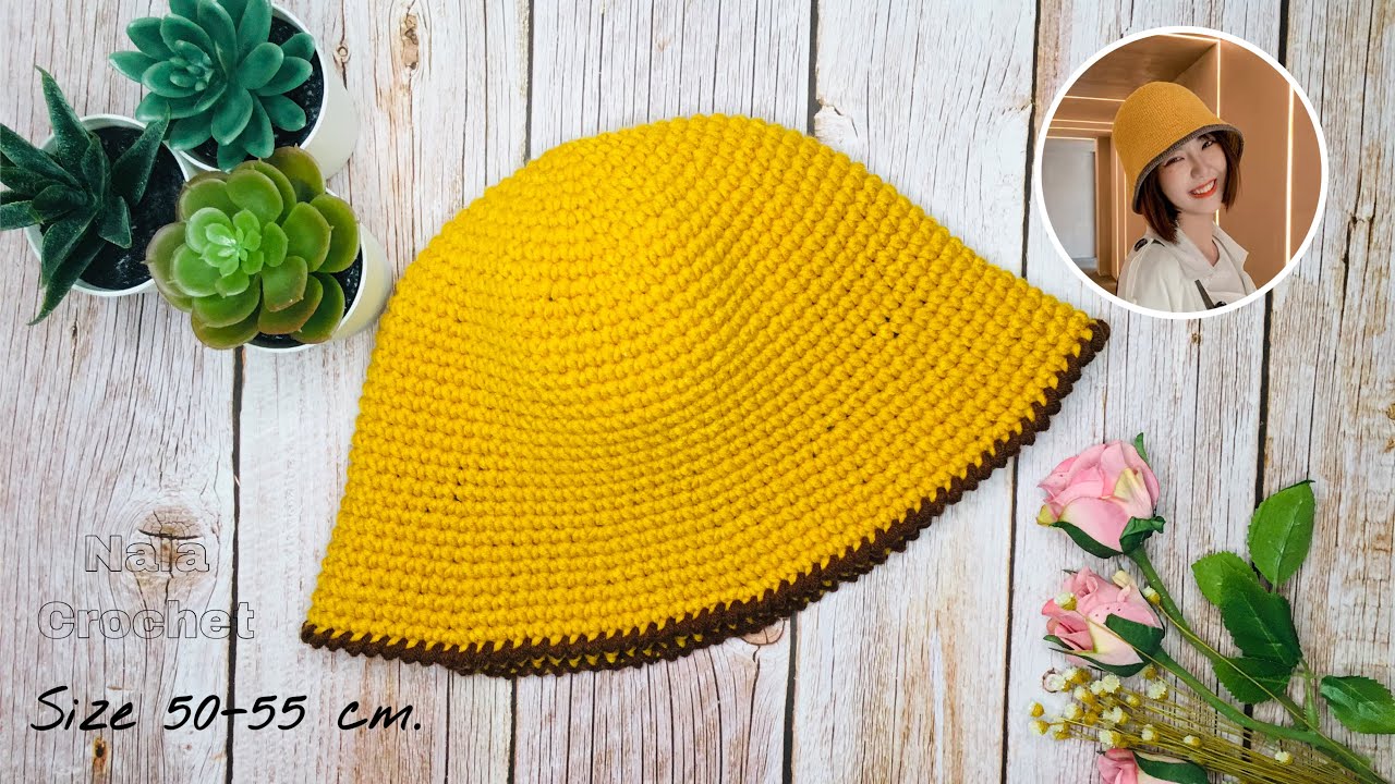 Crochet bucket hat for beginner( English subs)/crochet hat/crochet bucket hat /สอนถักหมวกโครเชต์