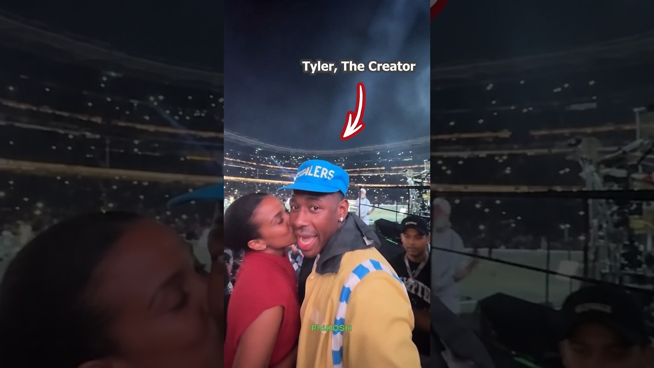 Tyler, The Creator caught with a Girl 😂 with A$AP Rocky at JAŸ-Z's Yankee Stadium concert