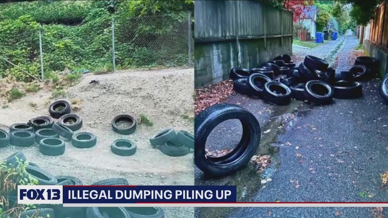 Illegal tire dumping piling up - YouTube