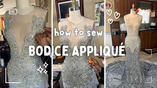 How To Sew Rhinestone Bodice Appliqué | Beginner Friendly!