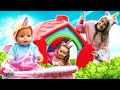 La familia de unicornios busca una nueva casa. Vídeos de juguetes bebés para niños. Maya y Lina.