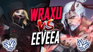 WRAXU AIMBOT HANZO VS EEVEEA BEST MERCY! [ OVERWATCH SEASON 6 TOP 500 ]