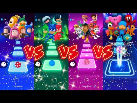 PAW PATROL🩷 vs POKOYO💜 vs ODDBODS💙 vs PJ MASKS💚 - TILES HOP💥 - WHO WILL WIN?🌈 - YouTube