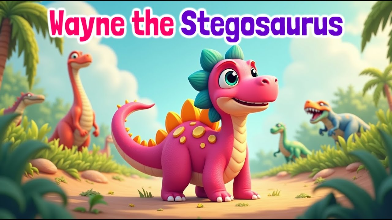 Wayne the Stegosaurus 🦕 | Cute Dinosaur Rhyme for Kids