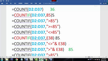 I03 COUNTIF參照語法的應用大於等於85分