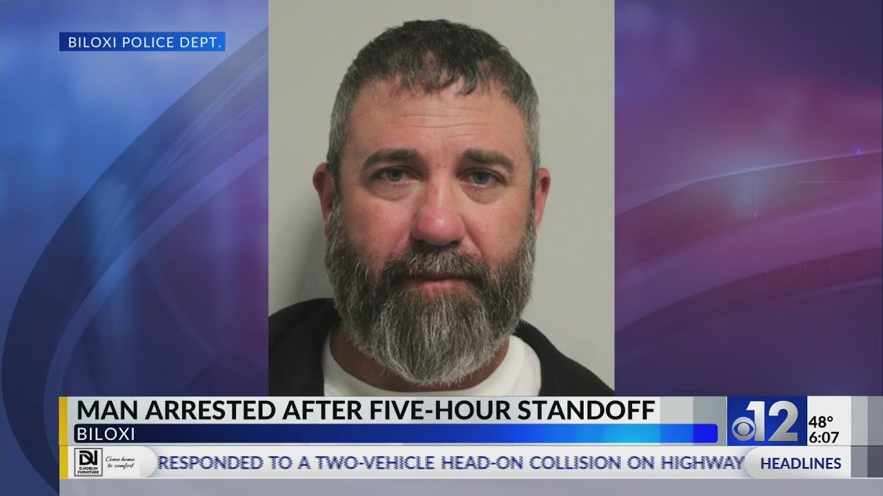 Biloxi man arrested after five-hour standoff - YouTube