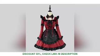 Gothic Lolita Maid Dress Little Devil Anime Cosplay Costume Red Girl Maid Dress Trending Girls Maid
