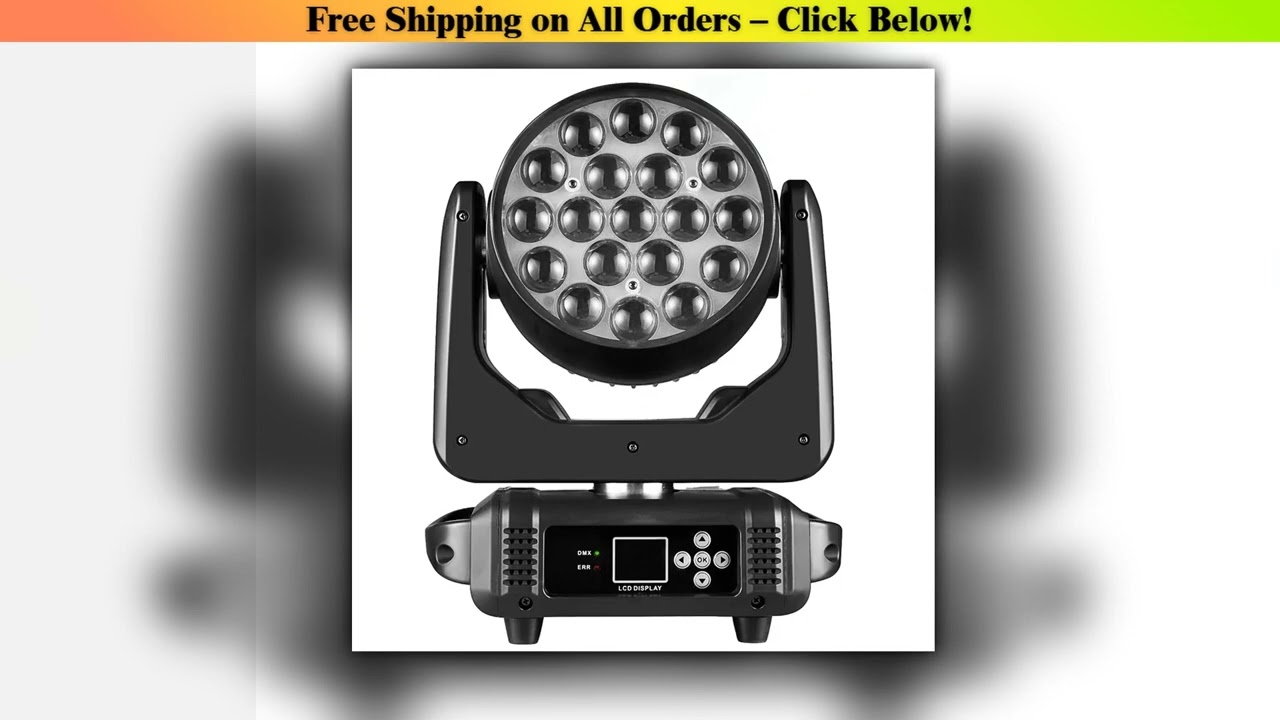 19x15W Beam Moving Head Light 4IN1 RGBW LED Wash Zoom Stage Light DMX Effect for DJ Disco Party