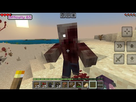 The MOST realistic Zombie Apocalypse mode mcpe / bedrock Minecraft 