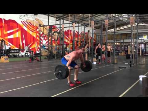 Power snatch w/ 3 secs pause above knee 175#
