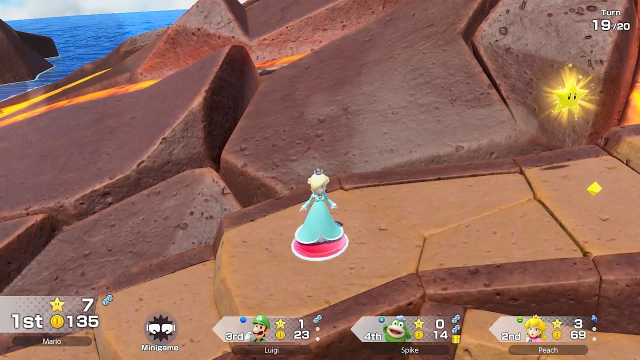 Super Mario Party Jamboree #283 Goomba Lagoon Rosalina vs Peach vs Spike vs Luigi