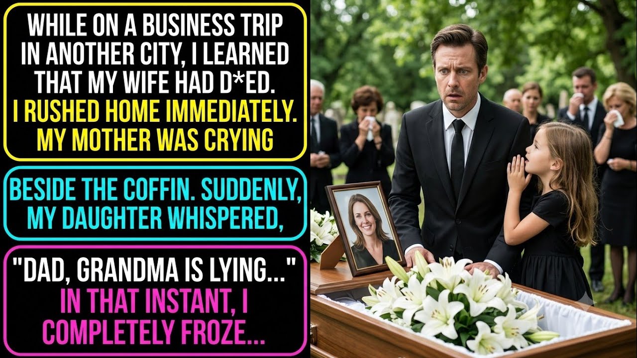 I was standing at my wife’s coffin, holding our seven-year-old daughter’s hand, when she looked up at me and whispered, “Dad, Grandma’s lying.” I thought it was grief talking, just a child...