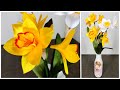 Diy how to make satin ribbon daffodils