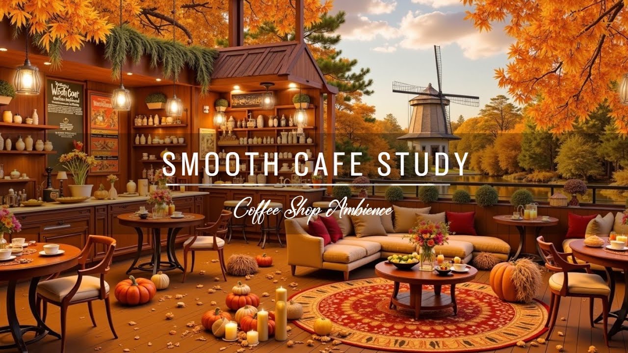 Плавный фортепианный джаз для осеннего расслабления | Уютная атмосфера кафе для учебы и работы