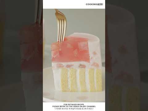 핑크빛의 어여쁜 복숭아 케이크 [복숭아 젤리 치즈케이크 <strong>Peach</strong> Jelly Cheesecake] #Shorts #Baking