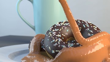 Blender 3D - Donut with caramel (FLIP Fluid Addon)