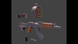 AK-47 ye devam ke #blender3d #substancepainter #uvmapping #painting