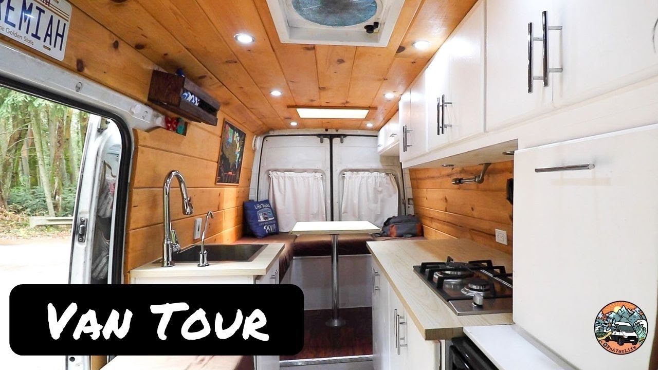 Full Time Travel Couple Build Off Grid Remote Work Van Life Mobile ...