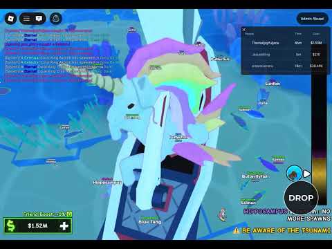 Hunting hippocampus in Roblox￼ claw fishing ￼