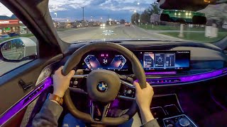 2023 BMW 760i xDrive - POV Evening Drive (Binaural Audio)