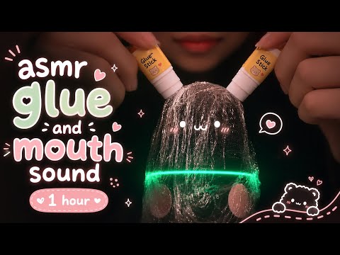 [asmr][#43] ASMR glue & mouth sound in 1 hour #asmr#asmrsounds#asmrvideo#relaxing#triggersforsleep 