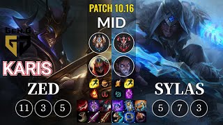 GEN Karis Zed vs Sylas Mid - KR Patch 10.16