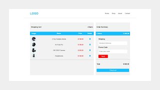 Cart Page Design | Delete Single Item From Cart | Promo Code Validation | HTML, CSS & JavaScript