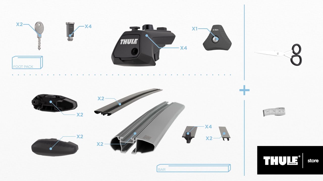 Suporte De Barras Thule Laterais Evo Raised Rail (7104) | Thule