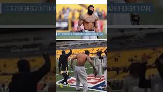 Ryan Shazier practicing shirtless in 7° weather 🥶 He was the Steelers OG of cold weather games 🔶