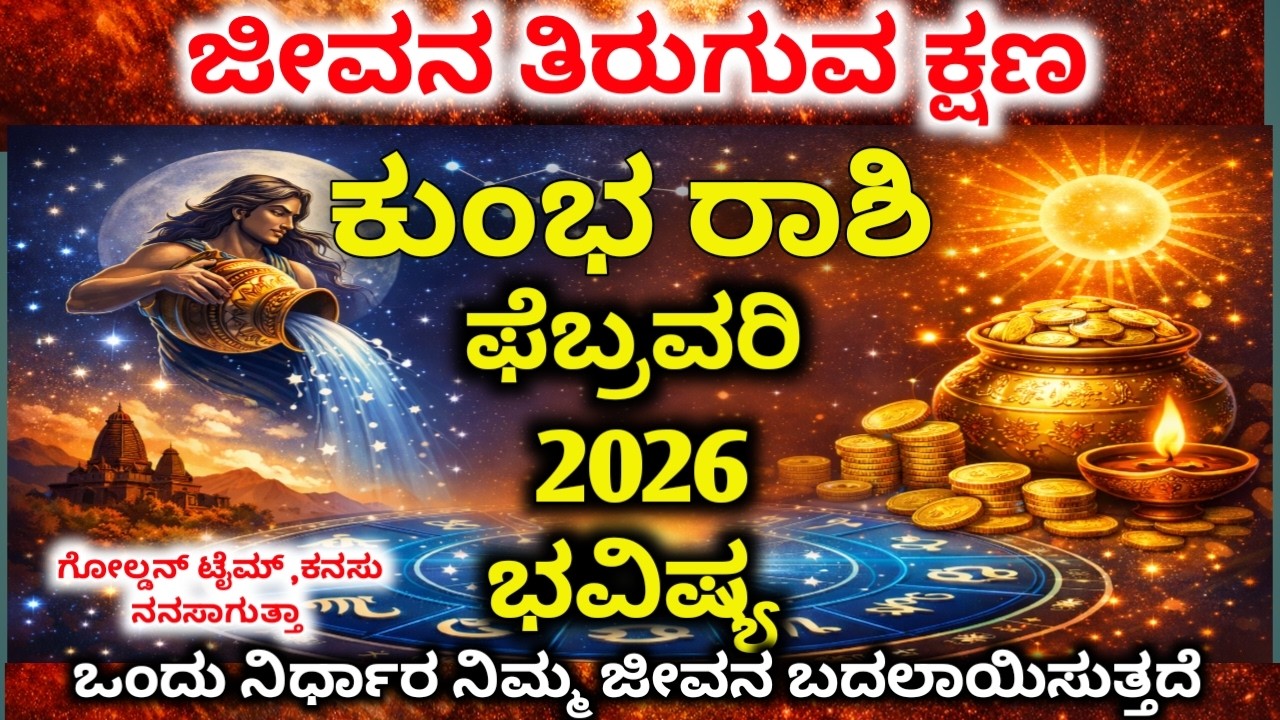 ಕುಂಭ ರಾಶಿ 2026: ಈ 6 ಘಟನೆಗಳು ಗ್ಯಾರಂಟಿ! ಫೆಬ್ರವರಿ 02 ರಿಂದ 28 ಸಂಪೂರ್ಣ ಮಾಹಿತಿ | Kumbha Rashi 2026