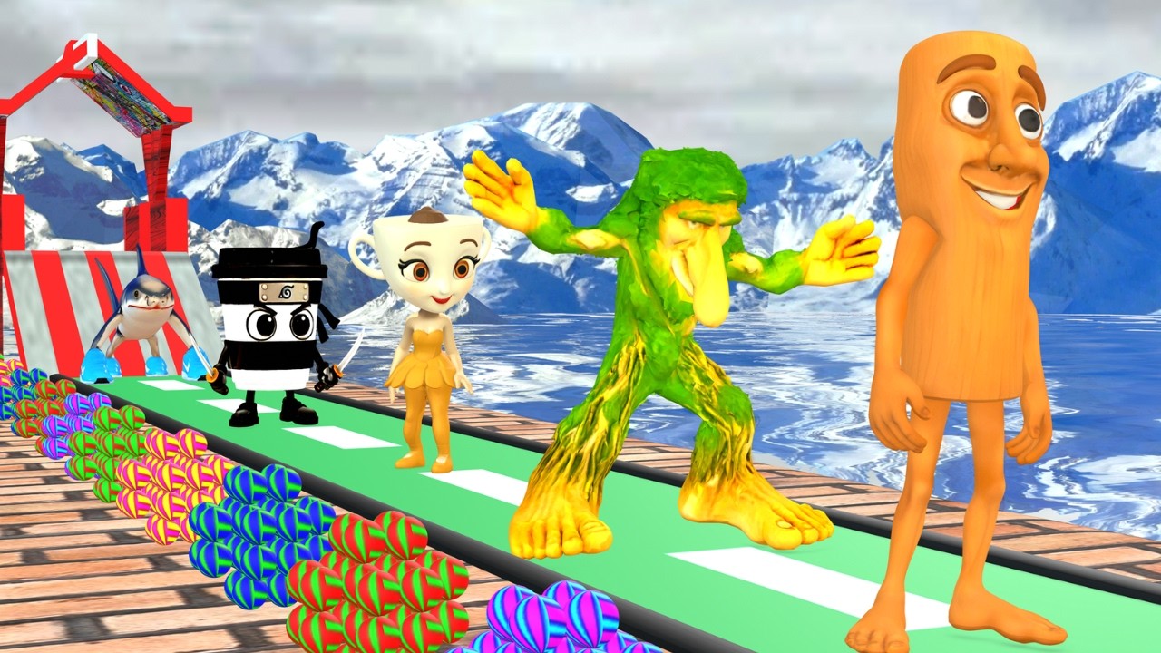 Long Slide Game With Cow Elephant Gorilla Hippopotamus Tiger 3d Animal Game Funny 3d Animals