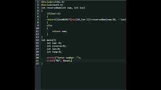 #shorts #rookieprogrammer C program to reverse an integer number using recursion